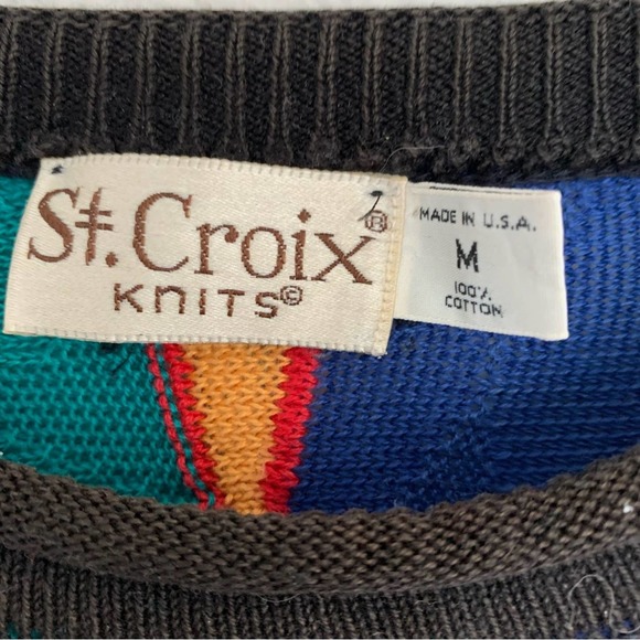 Rare Vintage St Croix Limited Edition Art Sweater Paul Klee SZ M Coogi Style USA - Picture 4 of 4